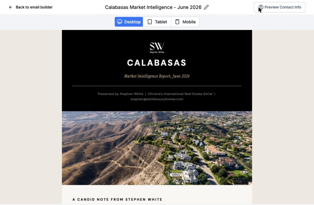Aerial view of Calabasas, California luxury homes along the hillside